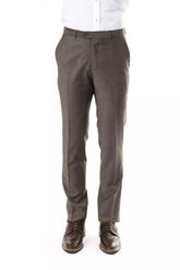Uominitaliani Gray Wool Men Suit Pant